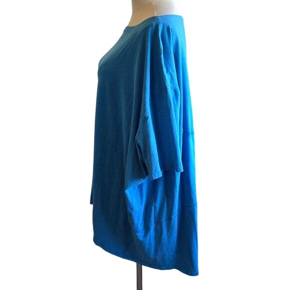 Lululemon Back In Action Pima Cotton Blue Boat Neck Top Womens Size 20 - Picture 4 of 16